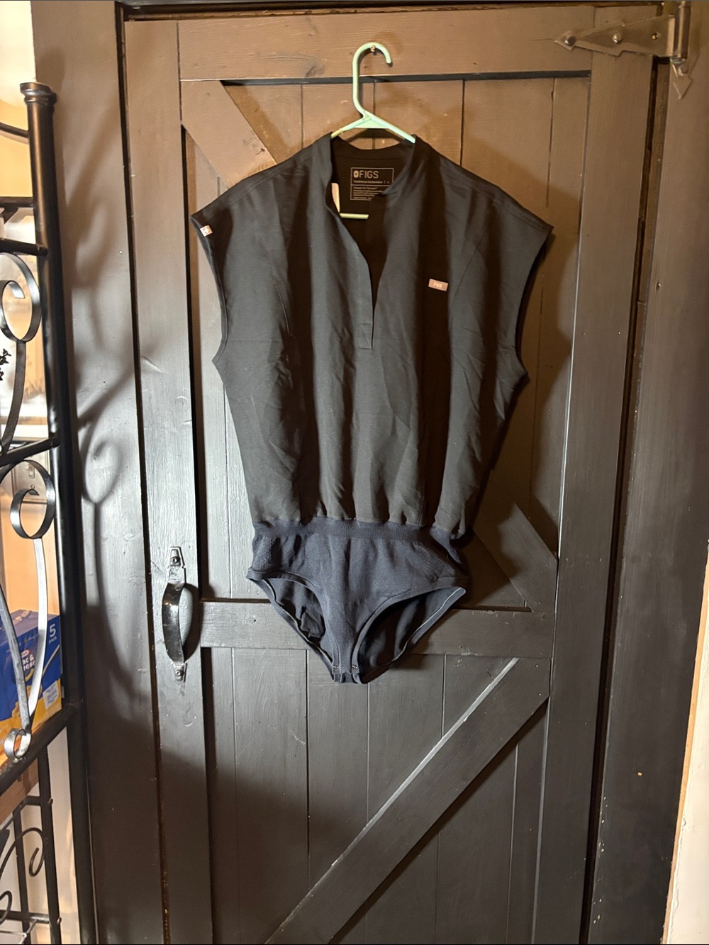 Figs Black Sleeveless Bodysuit
